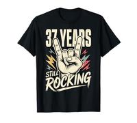 37 Years Still Rocking 37th Birthday Funny 37 Rocker Biker T-Shirt