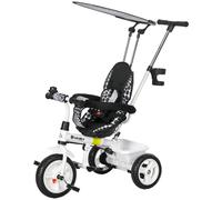 HOMCOM 6 in 1 Tricycle for Kids with 5-point Harness Straps White, none