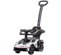 AIYAPLAY 2 in 1 Baby Ride on Push Car Toddler Push Along Car with Parent Handle in White AIYAPLAY White