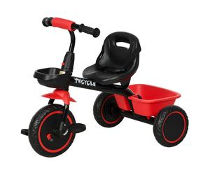 370-269V00RD AIYAPLAY Trike for Kids, Toddler Tricycle for 2 to 5 Years, with Adjustable Seat, Pedal, Front Rear Baskets, 3 Wheels Kids Bike Gift for Boys and Girls, Red