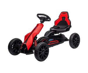 370-286V00RD HOMCOM Pedal Go Kart, Kids Ride On Race Car with Adjustable Seat, Swing Axle, Shock Absorption EVA Tyres, Handbrake, for Boys and Girls Ages 3-8 Years, Red