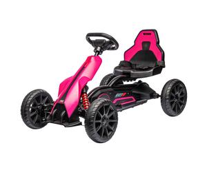 370-288V70PK HOMCOM Electric Go Kart for Kids, 12V Battery Powered Drift Kart with Dual Speed, Forward and Reverse, Safety Belt for Boys and Girls, Ages 3-8 Years, Pink