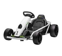370-303V70WT HOMCOM 24V Electric Go Kart for Kids, Ride-On Racing Go Kart with Drift Mode, Slow Start, Music, Horn Honking and Seat Belt, Max Speed 16km/h, for 8-12 Years Old, White