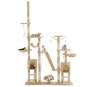 3702048 Cat Scratching Post Scratching Post Cat Scratching Post Toy Plush Animals Sisal 230-250 cm Beige