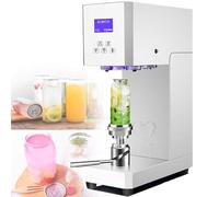 370W Electric Can Seamer, Automatic Can Sealing Machine with Intelligent Panel & Counting, 52-58mm Caliber Tin Can Sealer, Height Adjustable, for Cafes Bars Beverage Stores Black