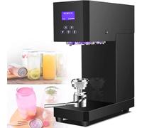 370W Electric Can Seamer, Automatic Can Sealing Machine with Intelligent Panel & Counting, 52-58mm Caliber Tin Can Sealer, Height Adjustable, for Cafes Bars Beverage Stores Black