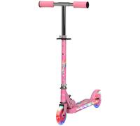 371-047V00PK HOMCOM Kids Scooter with Lights, Music, Adjustable Height, Foldable Frame, LED Wheels, for Ages 3-7 Years - Pink