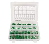 375pcs O Ring Seal Kit, Green Fluorine Rubber O Ring Assortment for AC Plumbing Automotive, Leak Proof Sealing Washers with Storage Box, Temperature Resistant from - 15°