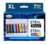 378XL Ink Cartridges for Epson 378 378XL Ink Multipack for Epson Expression Photo XP-8700 XP-8500 XP-8505 XP-8600 XP-8000 XP-8005 Printers, 7 Pack (Black Cyan Magenta Yellow)