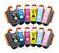 378XL Ink Cartridges Multipack Compatible for Epson 378 XL ink 12-Pack