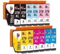378XL Ink Cartridges replacement for Epson 378 XL (12 Pack) | for use with Epson Expression Photo XP-8000 XP-8005 XP-8500 XP-8505 XP-8600 XP-8605 XP-8606 XP-8700 XP-8705 XP-15000 Printers