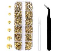 3792 Pcs White Crystal Flatback Rhinestones Set for Nail, Art, Crafts, Makeup, Tumblers Glitter Round with Tweezers and Picking Pen(SS6~SS20)