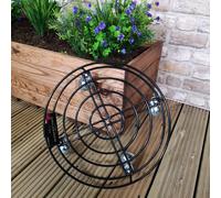 37cm Black Metal Heavy Duty Plant Pot Trolley on Castor Wheels