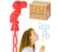 37Cm Dinosaur Bubble Stick Sword Wands - 118Ml Solution Each - 12 Pack