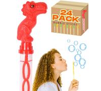 37Cm Dinosaur Bubble Stick Sword Wands - 118Ml Solution Each- 24 Pack