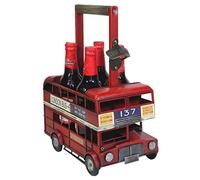 37cm Red London Double Decker Bus Bottle Holder Tin Plate Metal Decorative Model
