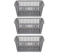 37cm Silver Plastic Handy Basket Storage Basket - Set of 3