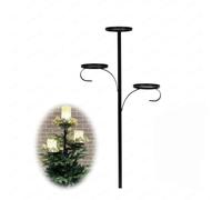 37Inch Triple Tree Topper Shelf for Christmas Tree, Black Candle Holder Christmas, Metal Triple Trees Topper Stand with 3 Levels to Display Candles or Ornaments for Xmas Decorations