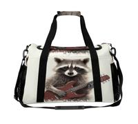 37L Travel Duffel Bag with Removable Strap Weekender Carry on Bag | Funny Raccoon Gym Bag for Women Men Lightweight Weekend Overnight Bag Tote Large Capacity Hospital Bags
