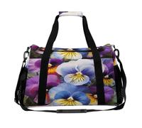 37L Travel Duffel Bag with Removable Strap Weekender Carry on Bag | Pansy Perfection Gym Bag for Women Men Lightweight Weekend Overnight Bag Tote Large Capacity Hospital Bags