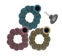 37Pcs 3" 75mm Sanding Disc Roll Lock Fine/Medium/Coarse Surface Conditioning For Metalworking Polishing, Grinding tools