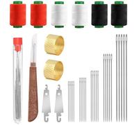 37Pcs Big Eye Steel Sewing Needles Kit, Include 25 Steel Needles, 1 Seam Sewing Thread Ripper, 2 Needle Threaders, 6 Threads, 2 Thimbles, 1 Storage Tube for Mending, Gift for Sewing Lovers