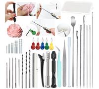 37PCS Candle Making Tools Set Adjustable Punch Needle Long Silicone Mold Needle Drill Candle Wick Hole Drill Steel Sticks to Make Holes in Candles Soap,Mold Punch Wicking Needle Tools Inserting Tool
