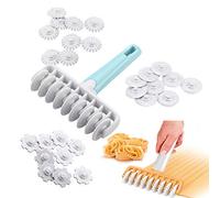 37pcs Fondant Ribbon Cutter 4 Different Gears Embosser Roller Set Noodle Dough Impression Cutter Sugarcraft Cake Decorating Mold Cake Embossing Rolling Pin Cookie Pastry Cutters Baking Cooking Tools