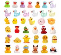 37PCS Mini ducks Set, 5 Styles Tiny Resin Ducks, Cute Miniature Ducks for Kids, Aquarium Decor, Home Decoration, Party Favors, and DIY Crafts for Children & Collectors