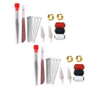 37PCS Sewing Kit, Stainless Steel & ABS Sewing Tool Set with Hand Sewing Needles, Portable Sewing Supplies for Mending, Handcraft & Gifting - Threader & Thimble Included (2 Set)