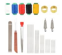 37pcs Sewing Tool Kit, Portable Big-Eye Needles with Seam Ripper Needle Threaders Thimbles Sewing Clip & Needle Bottle Multiple-Use Set for Beginners DIY Craft Lovers