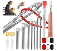 37Pcs Sewing Tool Set, 37Pcs/Set Big Eye Steel Sewing Needles Kit,Threader and Needle Repair Kit,Needles Thread Hand Repair Tools,DIY Hand Made Craft for Beginners, Professional DIY Lovers
