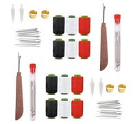 37PCS Sewing Tool Set, Big Eye Steel Needles Thread Hand Repair Kit for Beginners, Portable Made Craft Set, Embroidery Tools, Sewing Working Kit for Professional DIY Lovers(2sets)