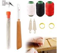 37PCS Sewing Tool Set, Durable Big Eye Needles Set & Sewing Tool Storage Bag, 25 Steel Needles,Thread Ripper,Thimble,Threaders and Color Threads, Portable DIY Crafting Kit (31PCS)