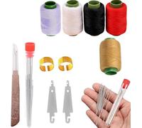 37PCS Sewing Tool Set, Durable Big Eye Needles Set & Sewing Tool Storage Bag, 25 Steel Needles,Thread Ripper,Thimble,Threaders and Color Threads, Portable DIY Crafting Kit (37PCS)