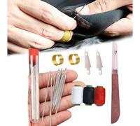 37PCS Sewing Tool Set, Embroidery Tool Kit, Include 25 Steel Needles, Sewing Tool Set, Needles Thread Hand Repair Tools, Portable Sewing Working Kit for Beginners (34 Pcs)