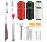 37Pcs Sewing Tool Set, Leather Sewing Needle and Thread Kit, Mini Travel Sewing Kit for Adults Kid Beginners Canvas DIY Upholstery Carpet Awning Car Seat Repair