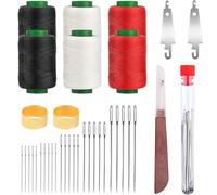 37pcs Sewing Tool Set, Mini Travel Sewing Kit for Beginners,Needle and Thread Kit for Leather Repair,DIY Upholstery,Canvas,Carpet,Awning and Car Seat Repair Essentials