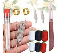 37PCS Sewing Tool Set, Needle and Thread Kit, Needles Thread Hand Repair Tools, Portable DIY Hand Made Craft Set, Working Kit for Beginners (Two Sets of Lines)