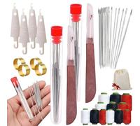 37pcs Sewing Tool Set, Portable Needle Thread Kit, with Complete Sewing Supplies Steel Needles Repair Tool for Beginner Mom Grandma Traveler, Easy Handling and Portability (2 PCS)