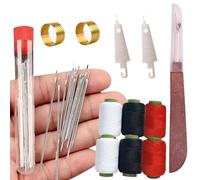 37PCS Sewing Tool Set, Self Threading Needles for Hand Sewing, Include 25 Steel Needles, Sewing Tool Set, Needles Thread Hand Repair Tools, Portable Sewing Working Kit for Beginners (37 Piece)