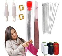 37PCS Sewing Tool Set, Sewing Kit Needles Thread Hand Repair Tools Multi-Purpose Needle and Thread Kit Portable DIY Hand Made Craft Set for All (D)