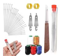 37PCS Sewing Tool Set, Stainless Steel Sewing Kit, Big Eye Steel Needle Set, Portable Hand Made Craft Set, DIY Hand Made Craft Set, for Beginners & Daily Use(1 Set)