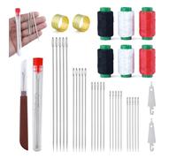 37PCS Stainless Steel Hand Sewing Needles Kit, Complete Hand Repair & Embroidery Tool Set with 25 Needles, Thread Ripper, Threaders, Threads, Thimbles for DIY Crafting and Fabric Repair