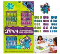 37pk Disney Stitch Press-On Nails with 3D Nail File - Disney Stitch Nail Art Set for Girls, Fun Girls Nail Kit, Lilo and Stitch Fake Nails Kids Xmas Gifts for Stitch Fans 6+ Years
