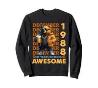 37th Birthday Bear Legends December 1988 37 Years Old Mens Sweatshirt
