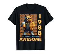 37th Birthday Bear Legends December 1988 37 Years Old Mens T-Shirt