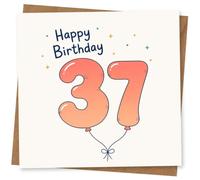 37th Birthday Card for Her, Funny Balloon Design