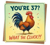 37th Birthday Card for Her, Funny Design