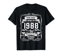 37th Birthday Gifts for Men 37yr 37 Years Old Vintage 1988 T-Shirt
